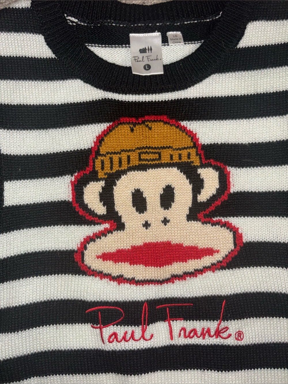 Paul Frank Striped Knit Sweater Vest - Size Large - Picture 4 of 5